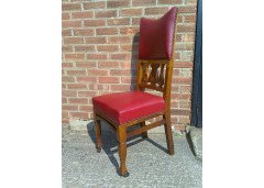 Shapland & Petter. An Arts & Crafts Oak 14 seater extending dining table with three leaves and eight matching chairs - Thumbnail 13