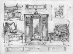 Shapland & Petter. An Arts & Crafts Oak treble wardrobe in the Glasgow Style - Thumbnail 8
