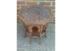 Liberty & Co. Attributed, a rare Anglo-Moorish eight leg Octagonal sidetable In the style of E. W. Godwin - Thumbnail 2