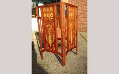 Shapland & Petter. A rare Shapland & Petter Peacock folding screen with Abalone - Thumbnail 1