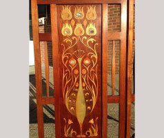 Shapland & Petter. A rare Shapland & Petter Peacock folding screen with Abalone - Thumbnail 3