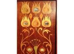 Shapland & Petter. A rare Shapland & Petter Peacock folding screen with Abalone - Thumbnail 4