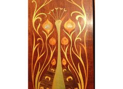 Shapland & Petter. A rare Shapland & Petter Peacock folding screen with Abalone - Thumbnail 5