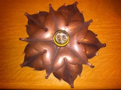 An Arts & Crafts copper floral leaf ceiling light - Thumbnail 1