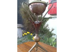 W. A. S. Benson. A rare brass and copper 3 leg oil lamp - Thumbnail 4