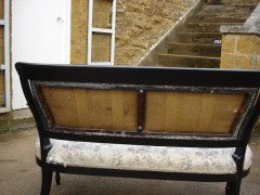 E. W. Godwin for James Peddle. A rare ebonised two seater settee - Thumbnail 2