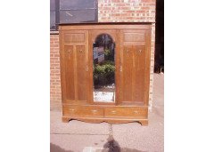 Shapland & Petter. An Arts & Crafts Oak Treble Wardrobe & Dressing Table - Thumbnail 1