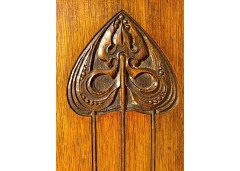 A Glasgow-Style Arts & Crafts Oak Sideboard with Stylised Cut-outs to the Top & to the Sweeping Base - Thumbnail 8