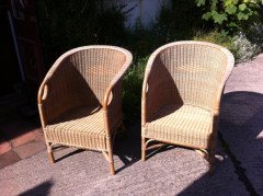 Dryad of Leicester c.1920 Pair of Wicker Armchairs, Arts & Crafts Design - Thumbnail 2