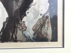 Frank Brangwyn. 'The Devil's Bridge' colour wood-cut, Signed by the artist and engraver - Thumbnail 3