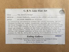 Frank Brangwyn. 'The Devil's Bridge' colour wood-cut, Signed by the artist and engraver - Thumbnail 4