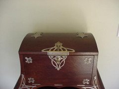 WMF. Rare silver plated cutlery service for 12, in the original cabinet with silver plated stylised mounts - Thumbnail 3