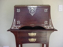WMF. Rare silver plated cutlery service for 12, in the original cabinet with silver plated stylised mounts - Thumbnail 4