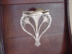 WMF. Rare silver plated cutlery service for 12, in the original cabinet with silver plated stylised mounts - Thumbnail 5