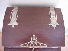 WMF. Rare silver plated cutlery service for 12, in the original cabinet with silver plated stylised mounts - Thumbnail 8