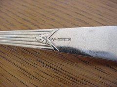 WMF. Rare silver plated cutlery service for 12, in the original cabinet with silver plated stylised mounts - Thumbnail 21