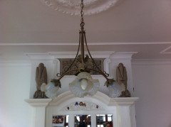 W. A. S. Benson, Style of. A Well-Crafted rare pair of Arts & Crafts three branch ceiling lights - Thumbnail 4