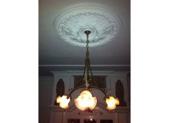 W. A. S. Benson, Style of. A Well-Crafted rare pair of Arts & Crafts three branch ceiling lights - Thumbnail 7