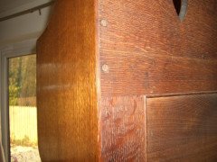 A Well-Crafted Arts & Crafts Oak hallrobe and matching hallseat - Thumbnail 8