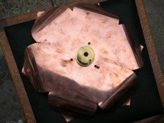 W. A. S. Benson. A copper and brass ceiling light in the form of a large flower - Thumbnail 5