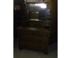 An Arts & Crafts Oak double wardrobe and dressing table in the Glasgow Style - Thumbnail 8