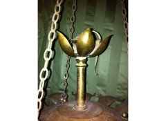 A good Arts & Crafts gilt and brass lantern - Thumbnail 7