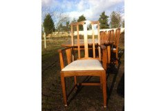 A fourteen seat Arts & Crafts Oak 'D' end extending dining table with four extra leaves. - Thumbnail 13