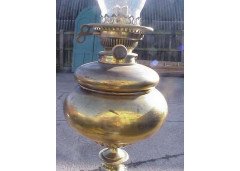 An Aesthetic Intricately Designed Brass Standard Oil Lamp - Thumbnail 3