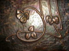 An Arts & Crafts Copper Fire Screen with Repousse Stylised Floral Details - Thumbnail 6