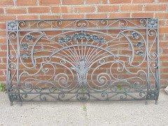 A Well-Crafted period Art Nouveau wrought iron balcony - Thumbnail 1