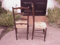 Edward Lutyens. A rare pair of rush seat ladder back Armchair - Thumbnail 2