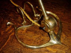 W. A. S. Benson. A very rare Arts & Crafts brass table/bed lamp - Thumbnail 2