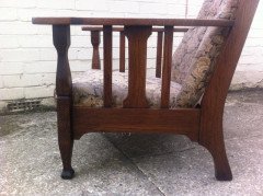 An Arts & Crafts Oak reclining Armchair with large flat extended arms - Thumbnail 5