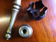 W. A. S. Benson. A pair of brass and copper candlesticks - Thumbnail 4