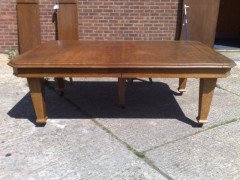 Wylie & Lochhead. A rare 16 foot long Arts & Crafts Oak extending dining table with six original leaves - Thumbnail 1