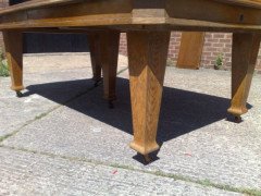 Wylie & Lochhead. A rare 16 foot long Arts & Crafts Oak extending dining table with six original leaves - Thumbnail 2