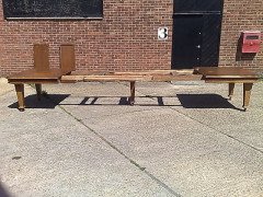 Wylie & Lochhead. A rare 16 foot long Arts & Crafts Oak extending dining table with six original leaves - Thumbnail 3