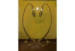 W. A. S. Benson. A brass table lamps in the form of Swans with heart shaped bases - Thumbnail 6
