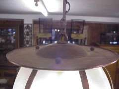 Arts & Crafts Copper Lantern with Hand-hammered Finish - Thumbnail 2