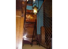 Birmingham Guild of Handicraft. A rare Arts & Crafts hand wrought iron standard lamp - Thumbnail 1
