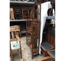 A Stylish Glasgow School Oak Hallstand with Curved & Slatted Sides - Thumbnail 3