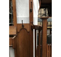 A Stylish Glasgow School Oak Hallstand with Curved & Slatted Sides - Thumbnail 4
