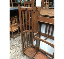 A Stylish Glasgow School Oak Hallstand with Curved & Slatted Sides - Thumbnail 5
