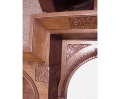 An Arts & Crafts Oak sideboard with engraved copper metalwork - Thumbnail 4