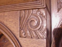 An Arts & Crafts Oak sideboard with engraved copper metalwork - Thumbnail 6