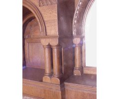 An Arts & Crafts Oak sideboard with engraved copper metalwork - Thumbnail 9