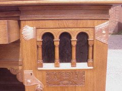 An Arts & Crafts Oak sideboard with engraved copper metalwork - Thumbnail 13