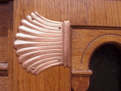 An Arts & Crafts Oak sideboard with engraved copper metalwork - Thumbnail 14