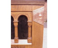 An Arts & Crafts Oak sideboard with engraved copper metalwork - Thumbnail 15