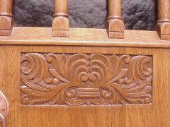 An Arts & Crafts Oak sideboard with engraved copper metalwork - Thumbnail 17